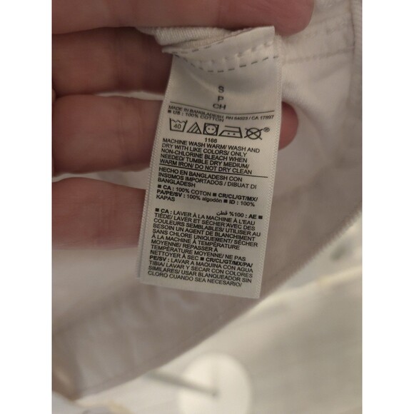 OLD NAVY White Cropped Denim Jean Jacket Women's Size S Small Trucker Style - Picture 8 of 8